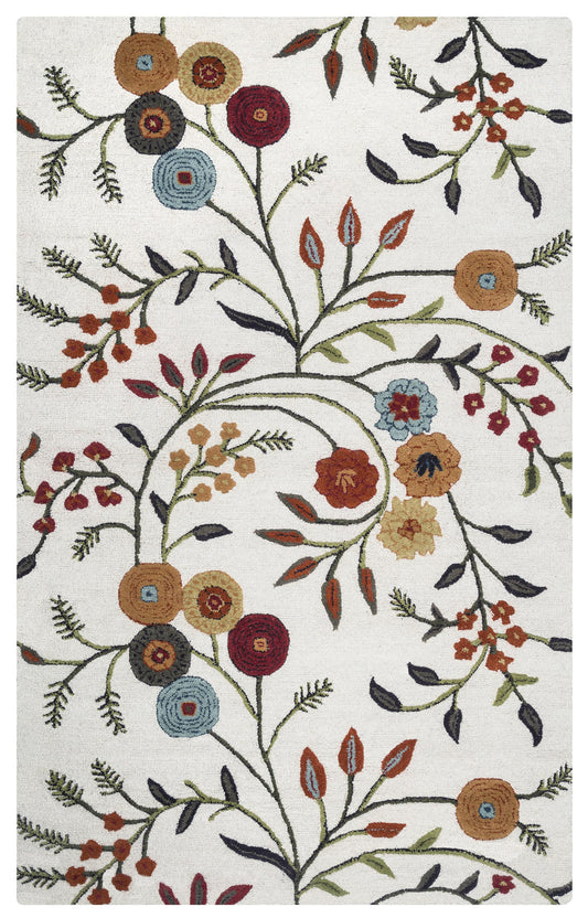 Dimensions DI1466 White Hand Tufted Rug - Rizzy