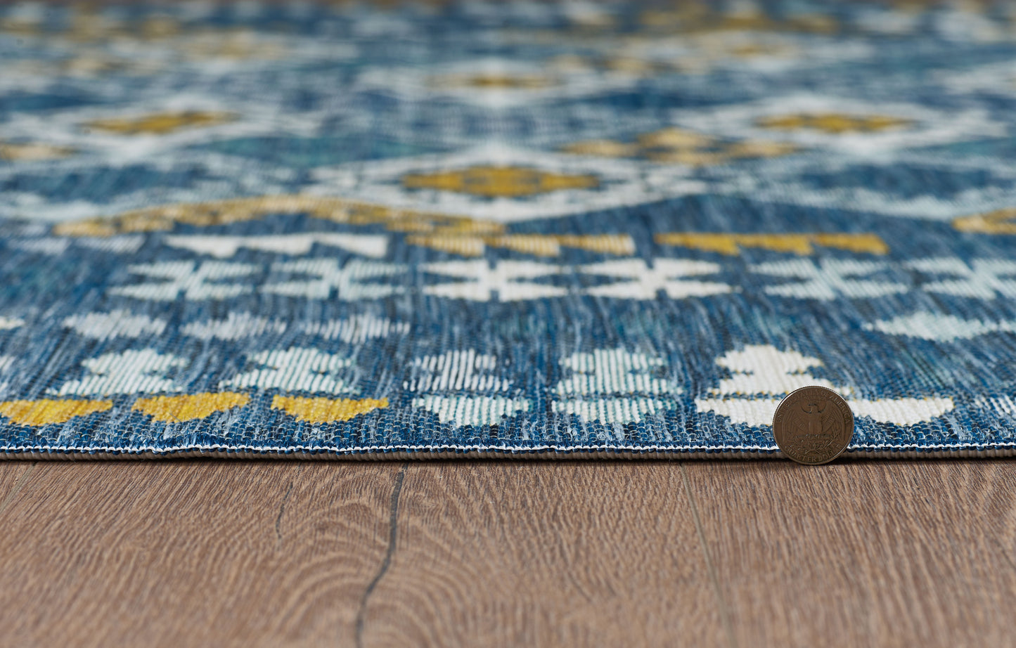 Dahlia 1402 Blue Mosaic Machine Woven Performance Area Rug - Kas