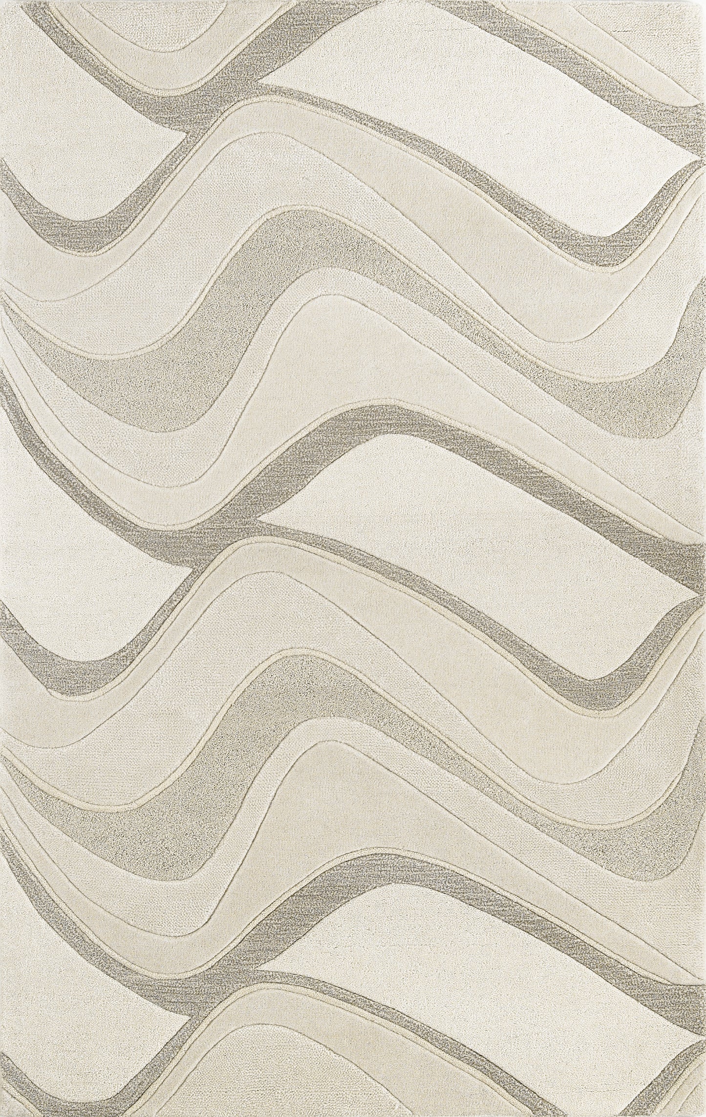 Eternity 1085 Ivory Waves Hand Tufted Area Rug - Kas