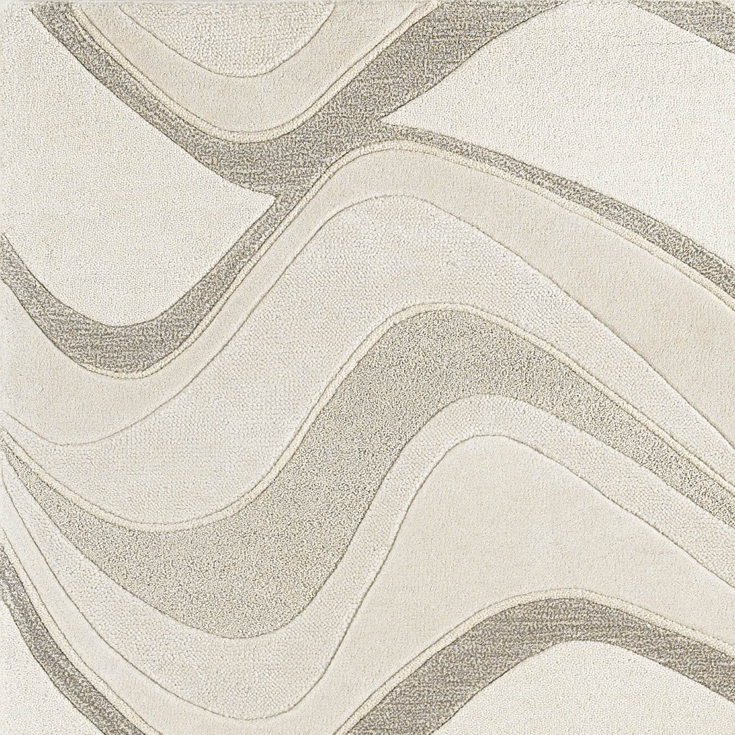 Eternity 1085 Ivory Waves Hand Tufted Area Rug - Kas