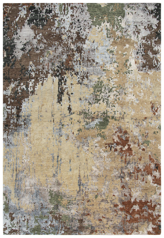 Finesse FIN101 Beige/Brown Hand Knotted Rug - Rizzy