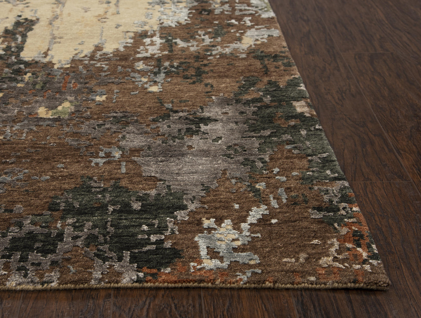 Finesse FIN101 Beige/Brown Hand Knotted Rug - Rizzy