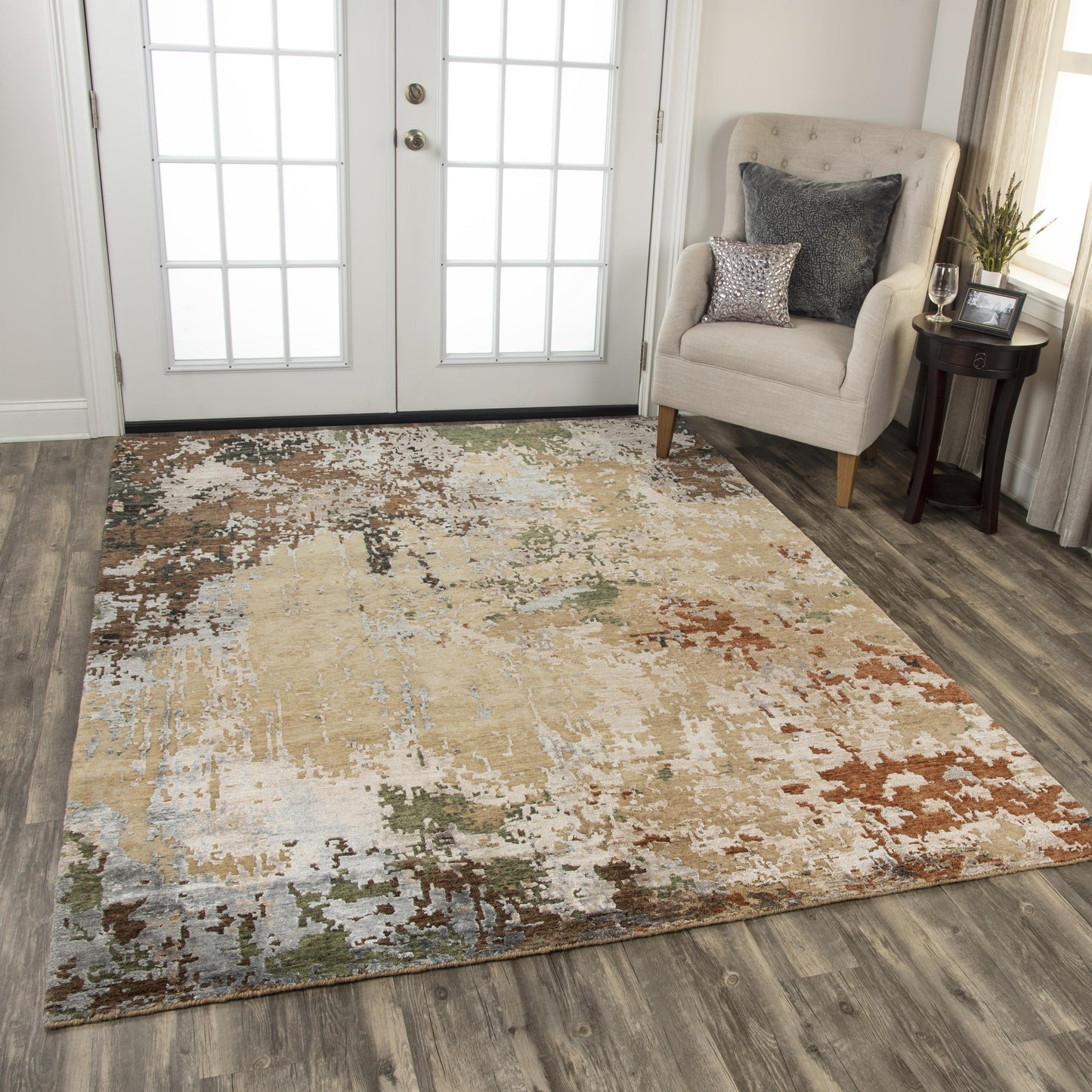 Finesse FIN101 Beige/Brown Hand Knotted Rug - Rizzy