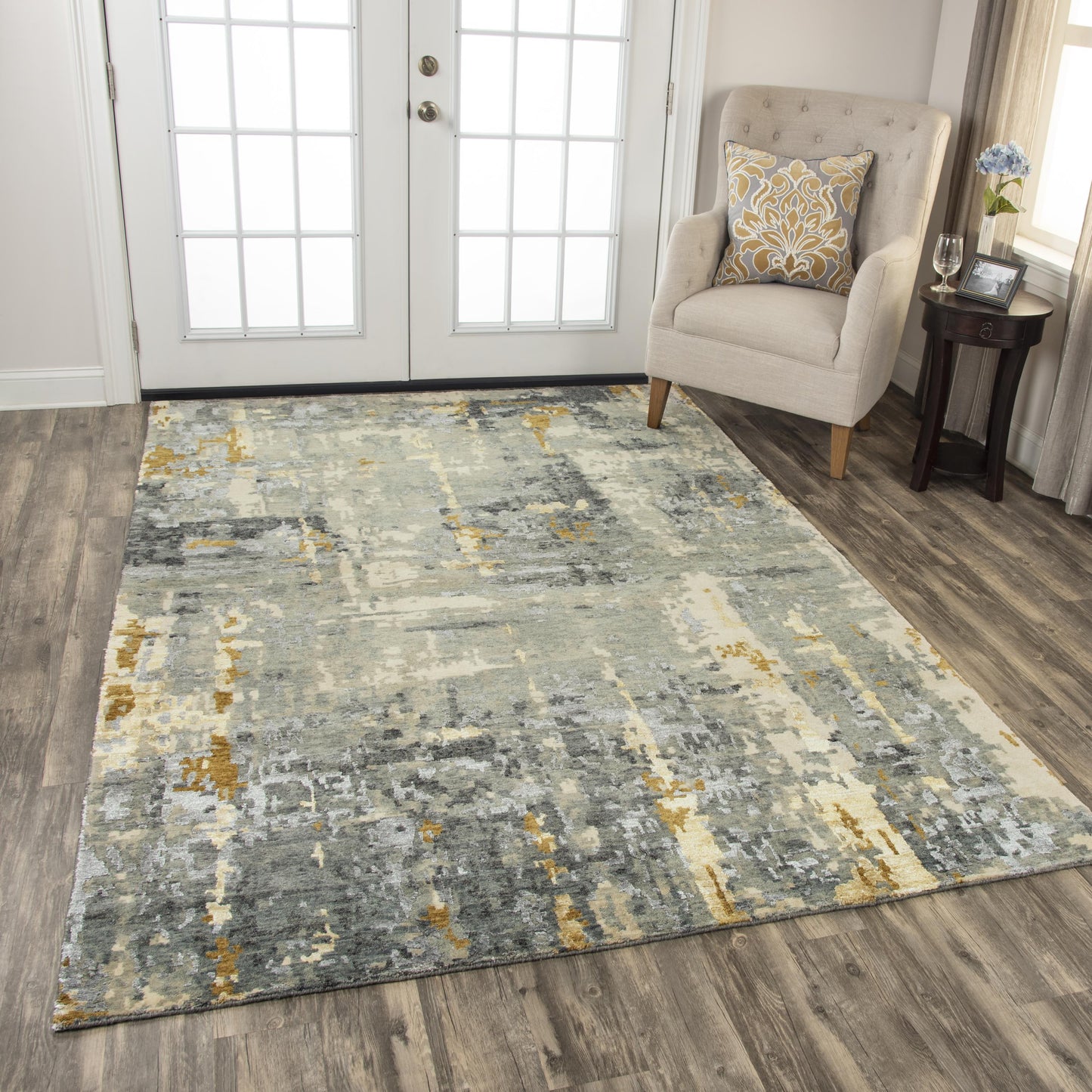 Finesse FIN107 Gray/Beige Hand Knotted Rug - Rizzy