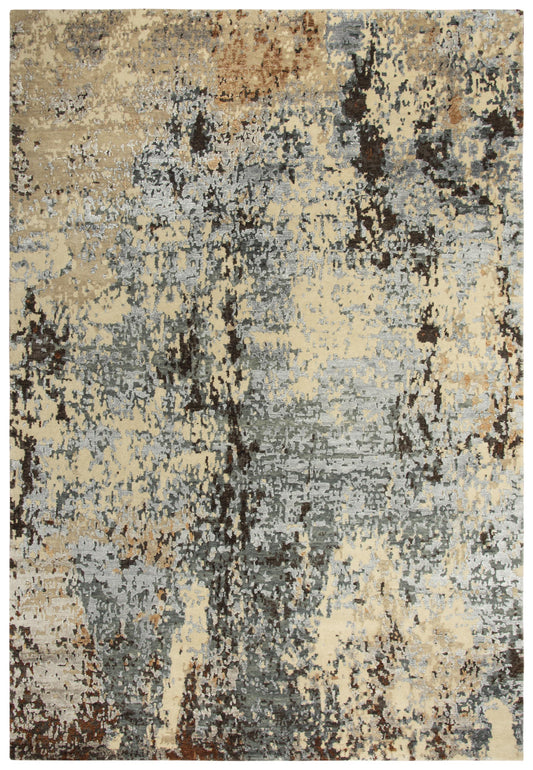 Finesse FIN108 Beige/Gray Hand Knotted Rug - Rizzy