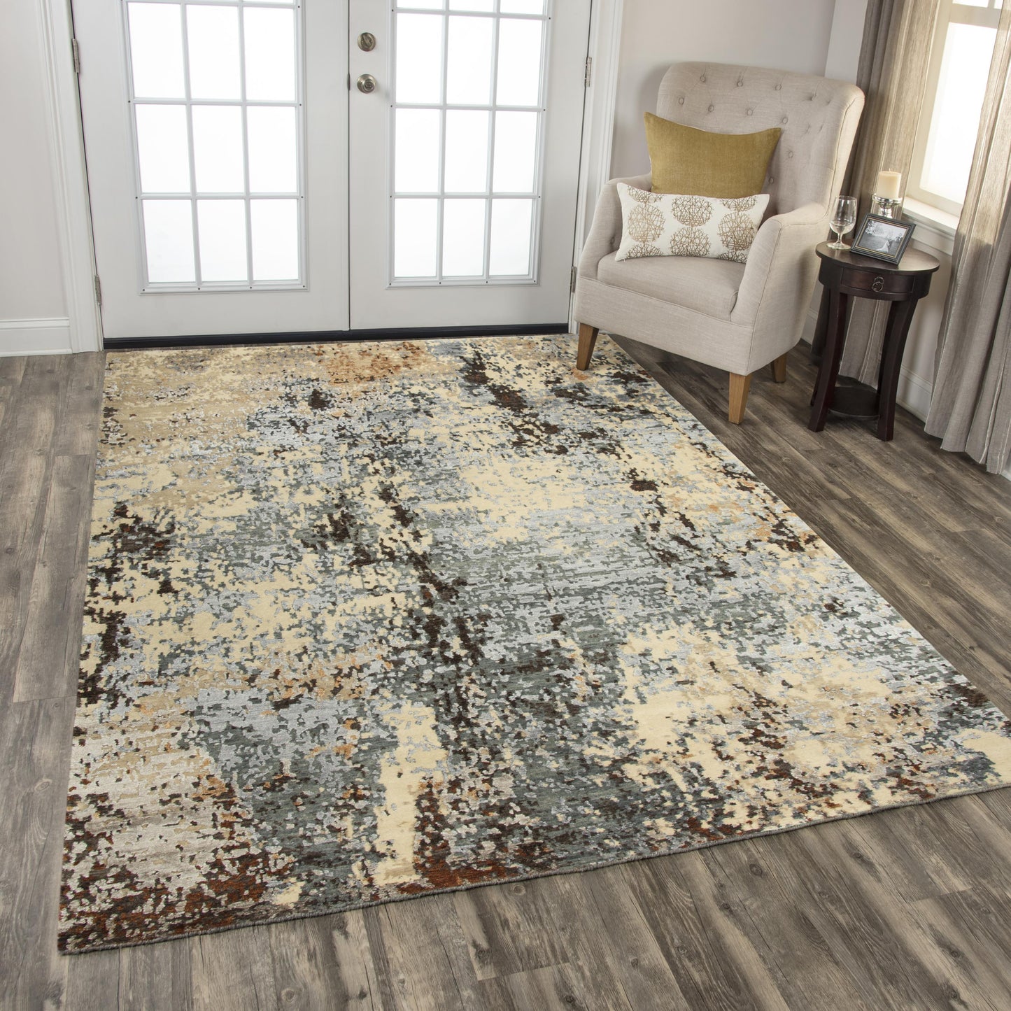 Finesse FIN108 Beige/Gray Hand Knotted Rug - Rizzy