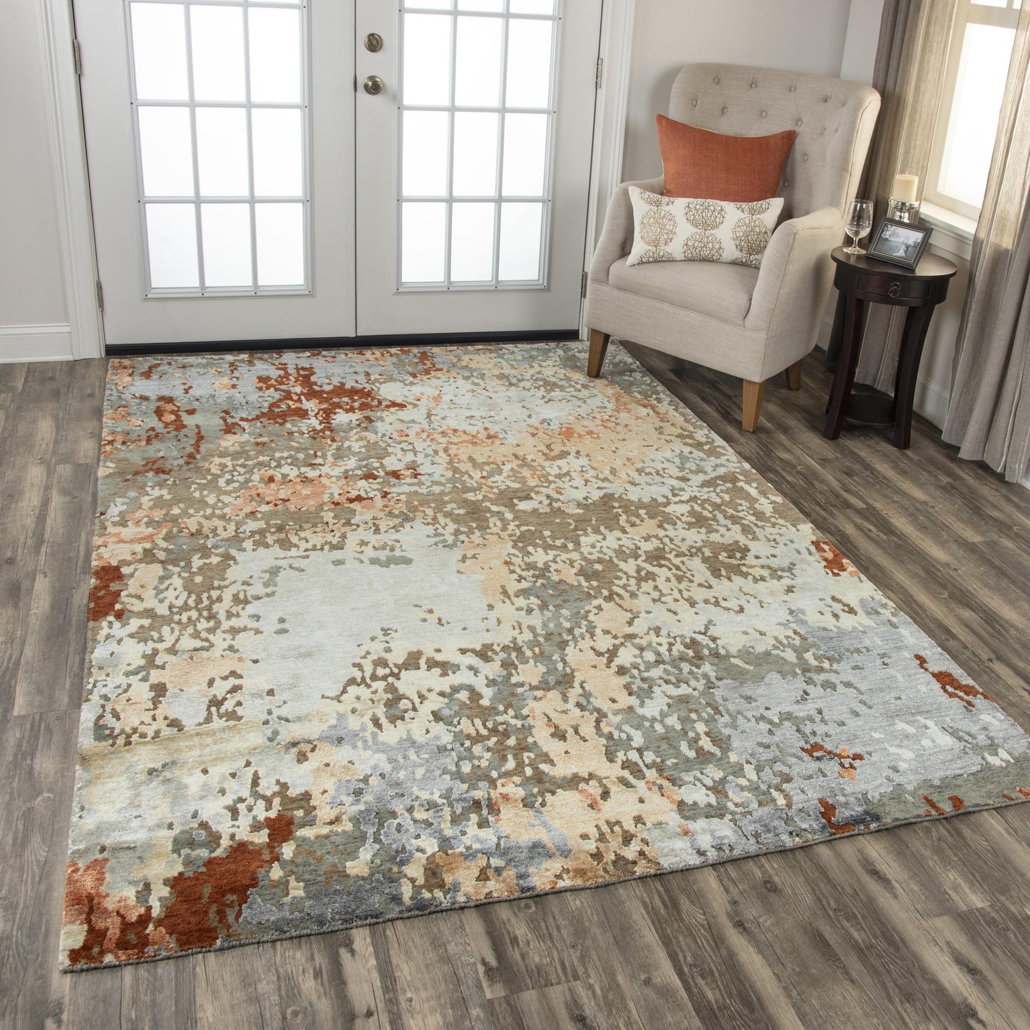 Finesse FIN109 Brown/Gray Hand Knotted Rug - Rizzy