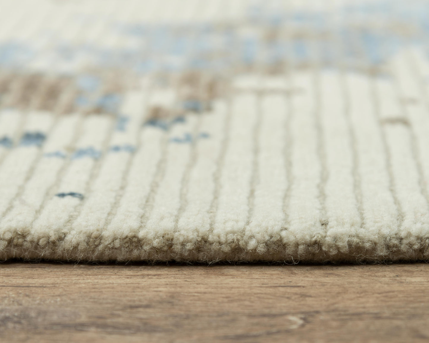 Finesse FIN113 Beige/Blue Hand Knotted Rug - Rizzy