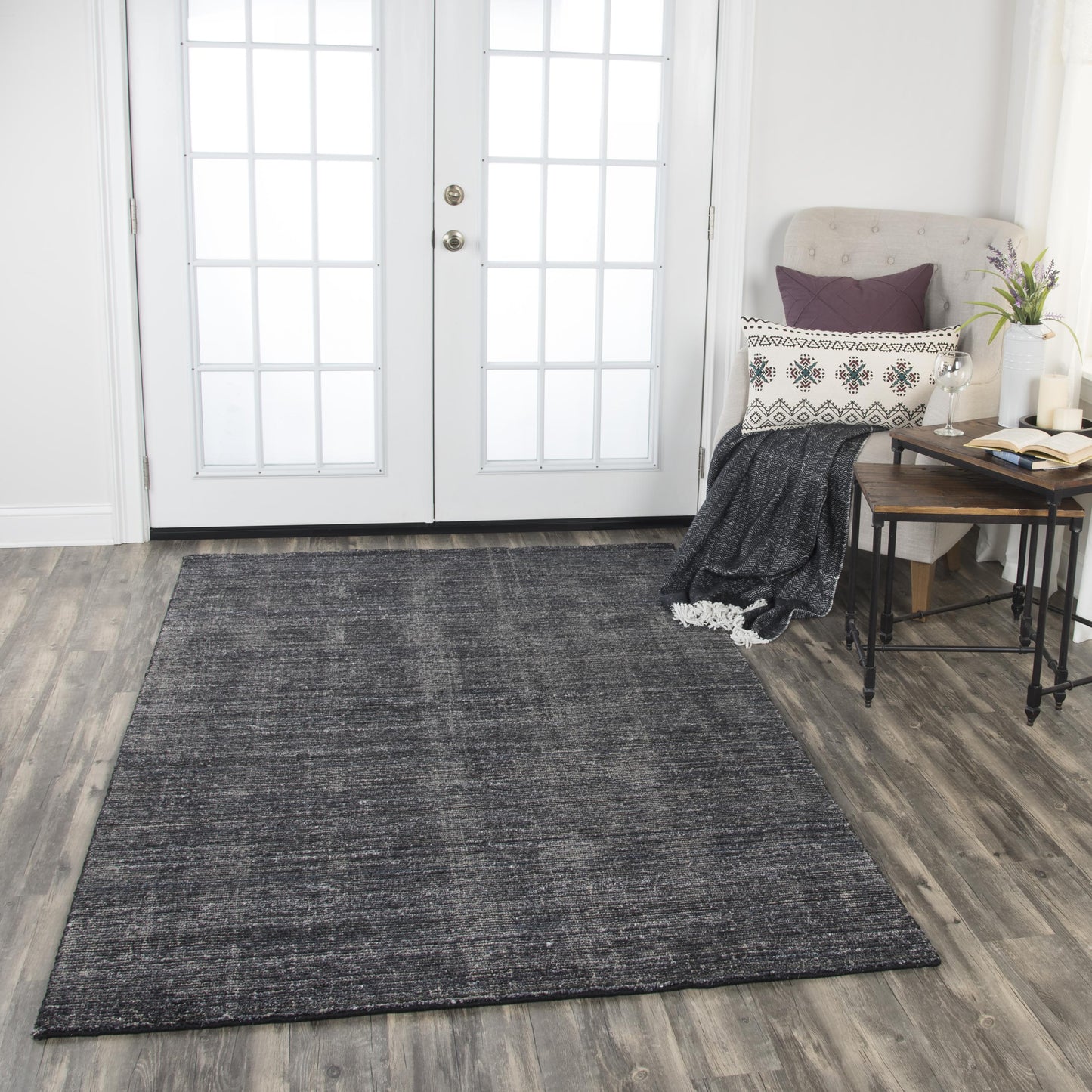 Grand Haven GH724A Black Hand Loomed Rug - Rizzy