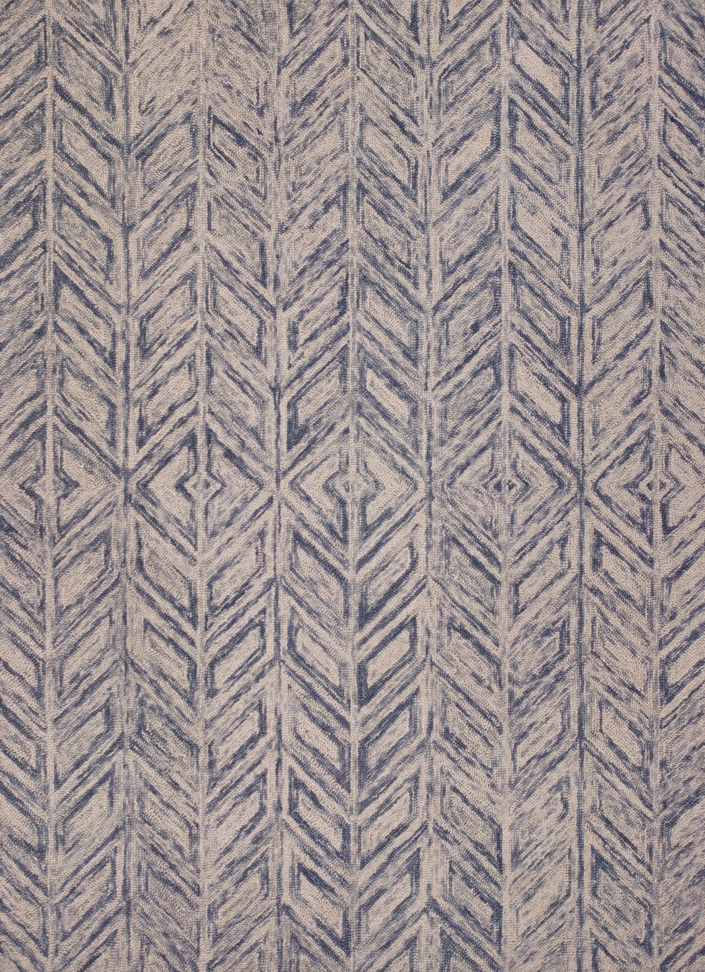 Gramercy 1611 Blue Heather Herringbone Hand Tufted Area Rug - Kas