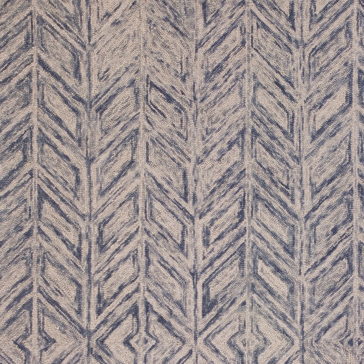 Gramercy 1611 Blue Heather Herringbone Hand Tufted Area Rug - Kas