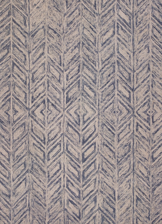 Gramercy 1611 Blue Hither Herringbone Hand Tufted Area Rug - Kas