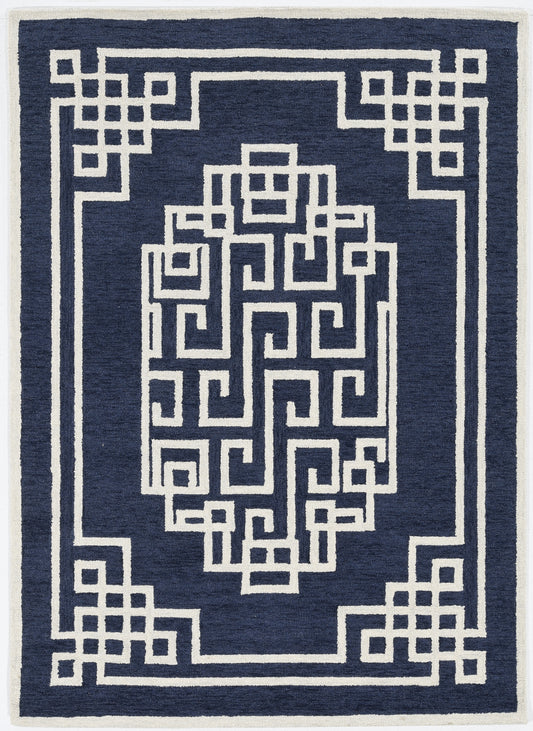 Gramercy 1613 Navy Ivory Maysville Hand Tufted Area Rug - Kas