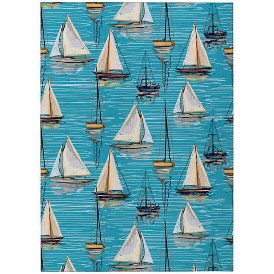 Indoor/Outdoor Harbor HA8 Teal Washable