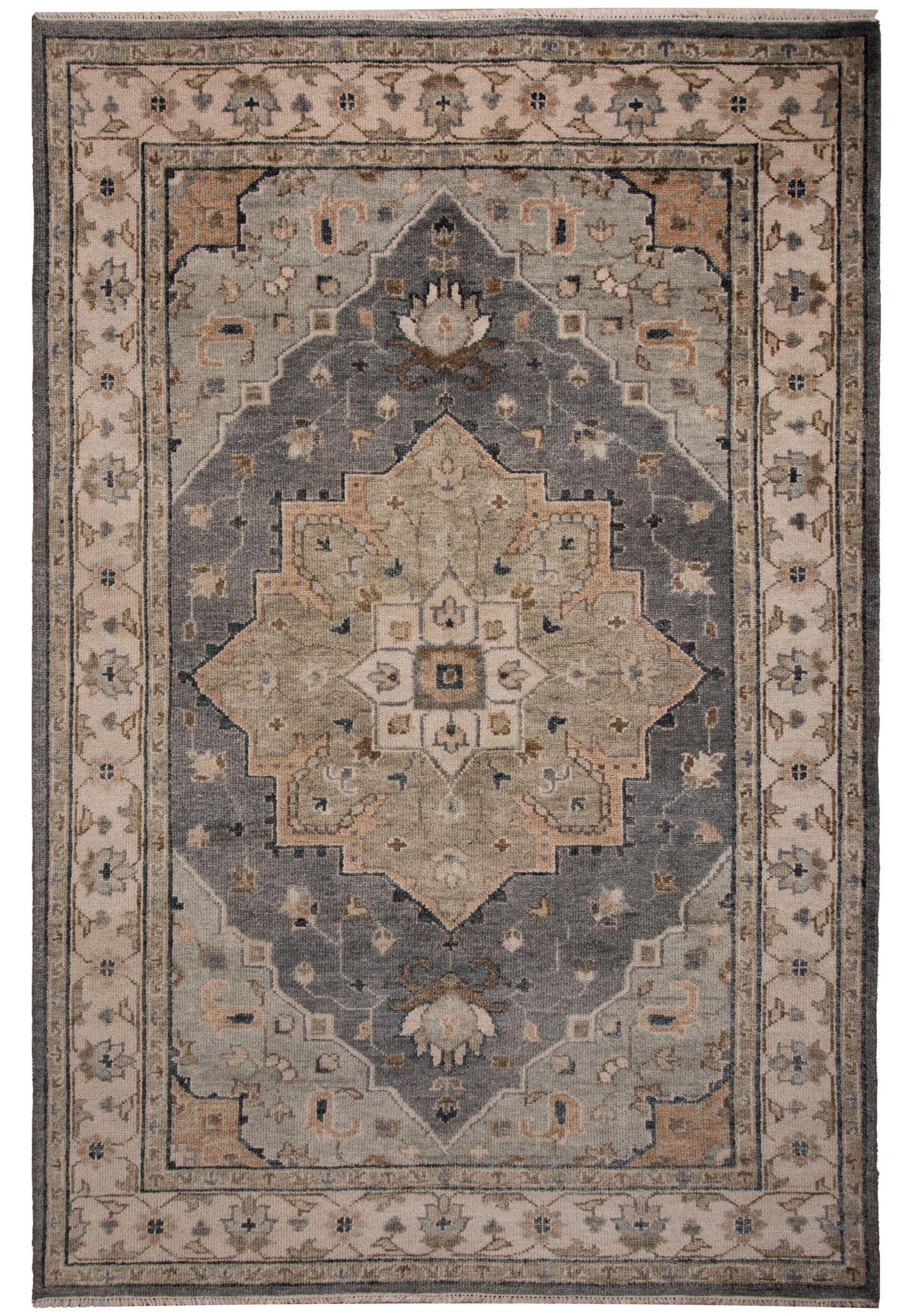 Hallmark HAL231 Gray Hand knotted Rug - Rizzy