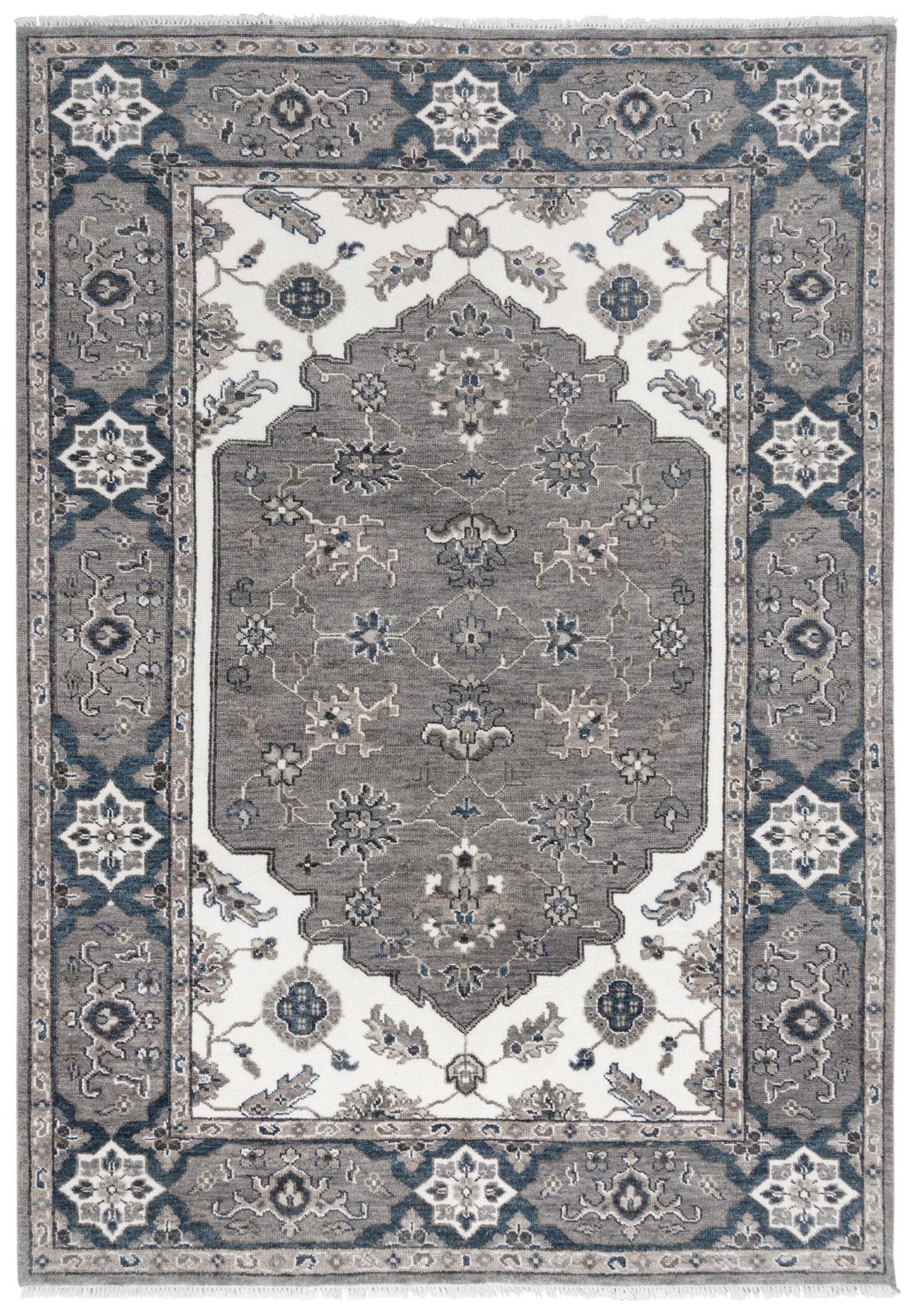 Historia HIS755 Gray/Ivory Hand Knotted Rug - Rizzy