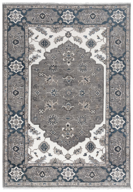 Historia HIS755 Gray/Ivory Hand Knotted Rug - Rizzy