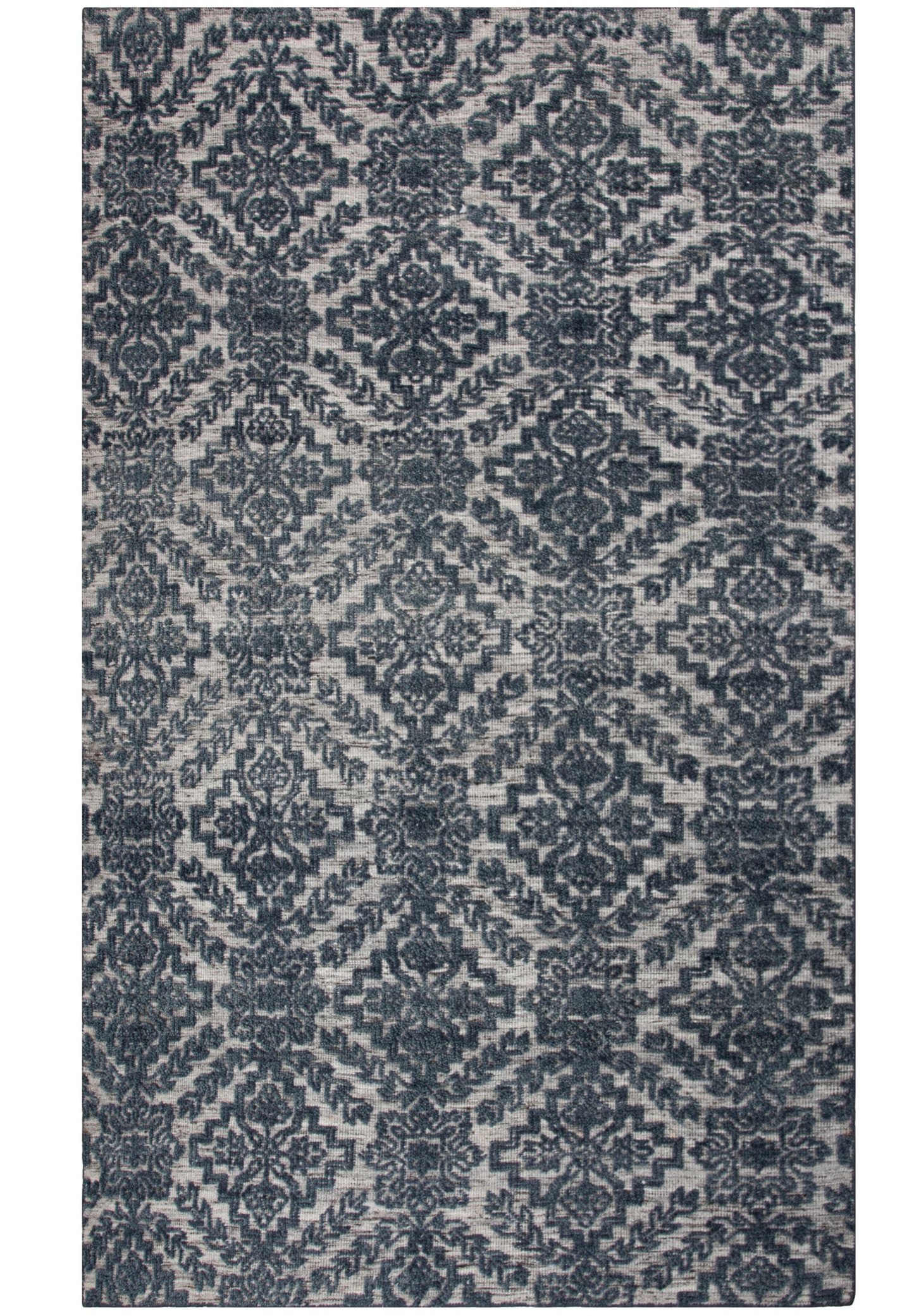 Hilton HTN721 Ivory/Gray Hand knotted Rug - Rizzy