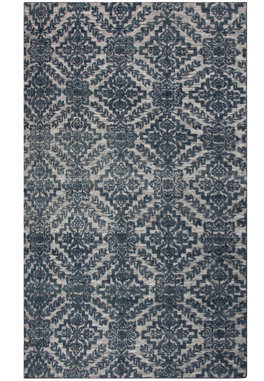 Hilton HTN721 Ivory/Gray Hand knotted Rug - Rizzy