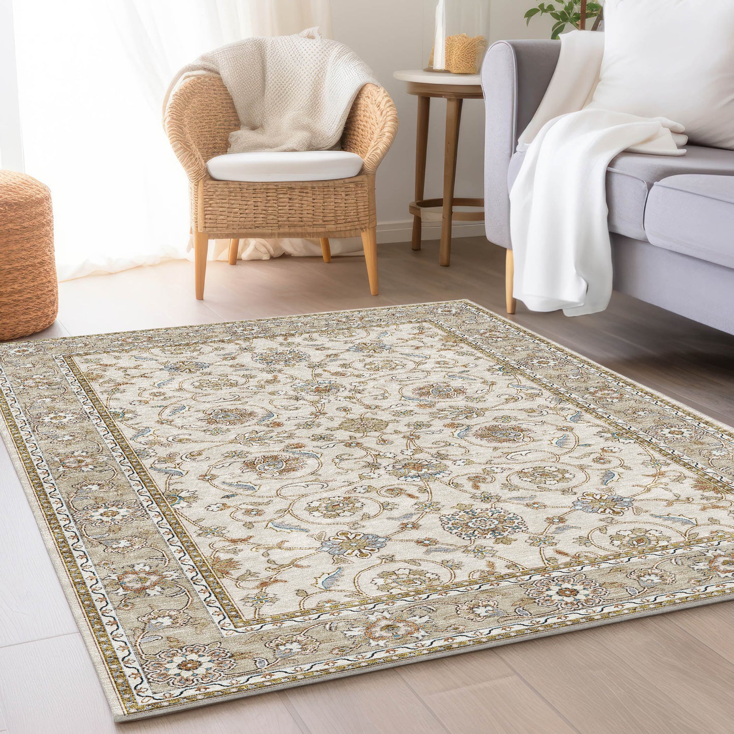 Luxury Washable Hatay HY1 Ivory