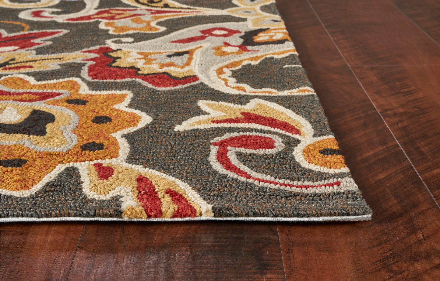 Harbor 4213 Taupe Flora Hand Hooked Performance Area Rug - Kas