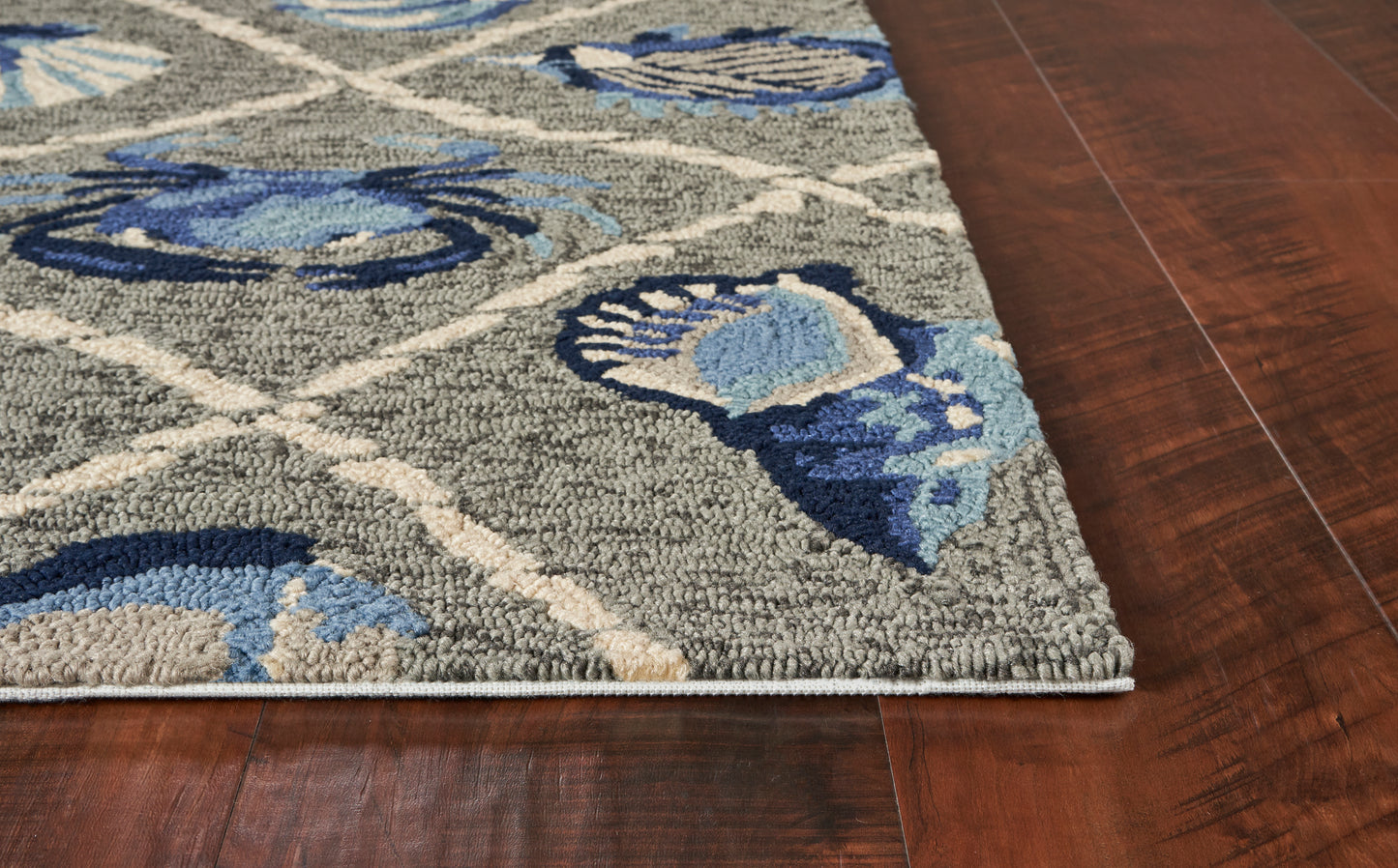 Harbor 4219 Grey Seaside Hand Hooked Performance Area Rug - Kas