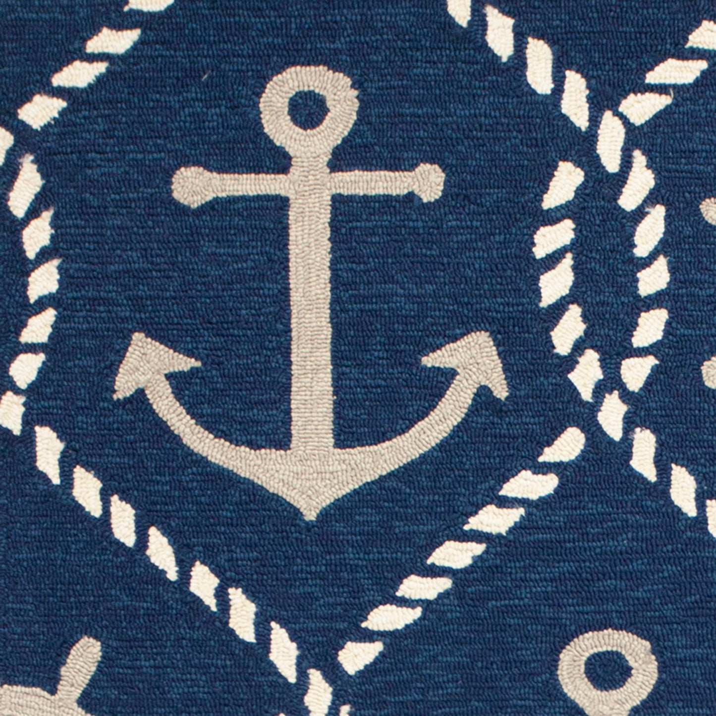 Harbor 4220 Navy Marina Hand Hooked Performance Area Rug - Kas