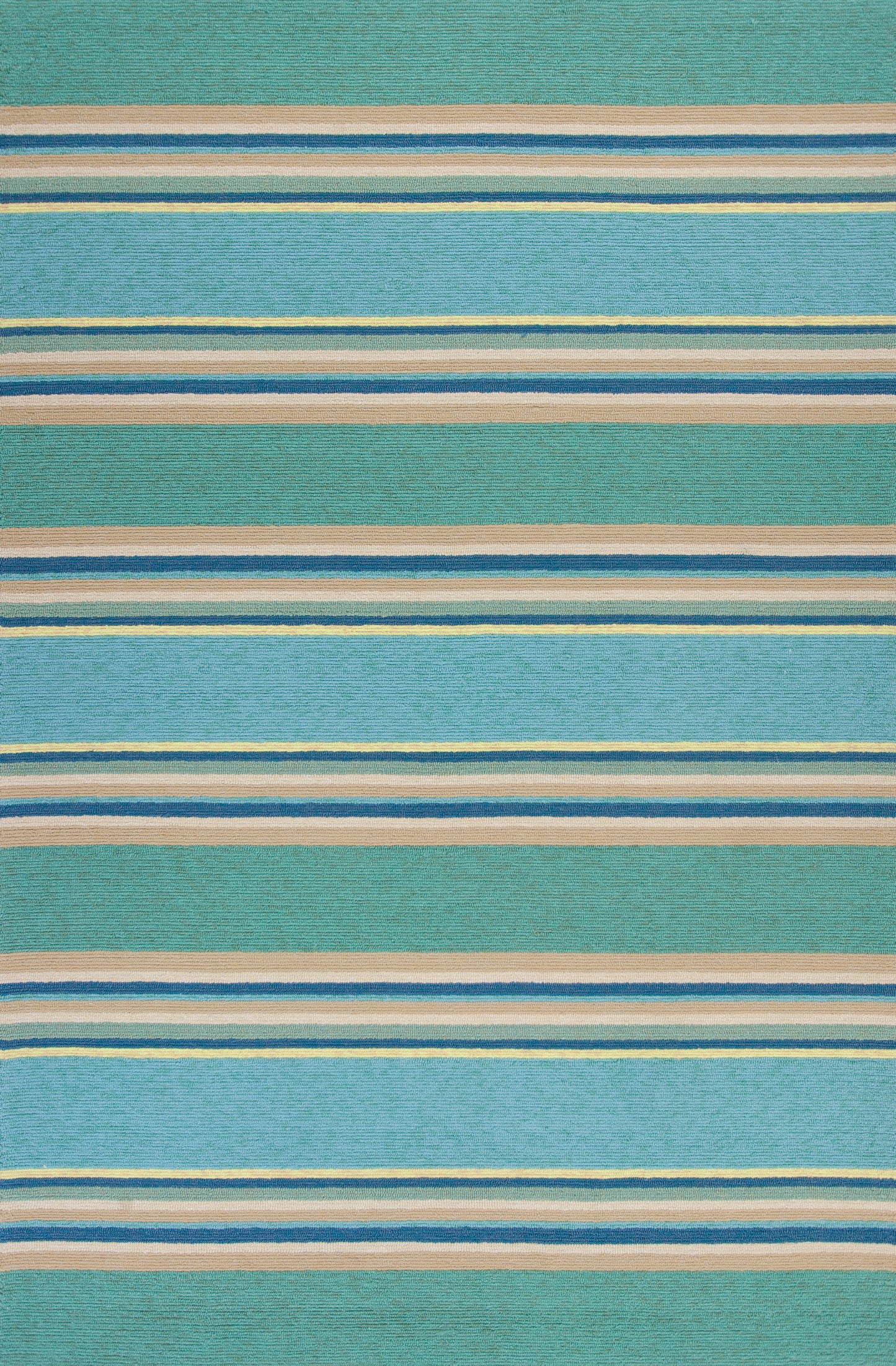 Harbor 4230 Ocean Stripes Hand Hooked Performance Area Rug - Kas