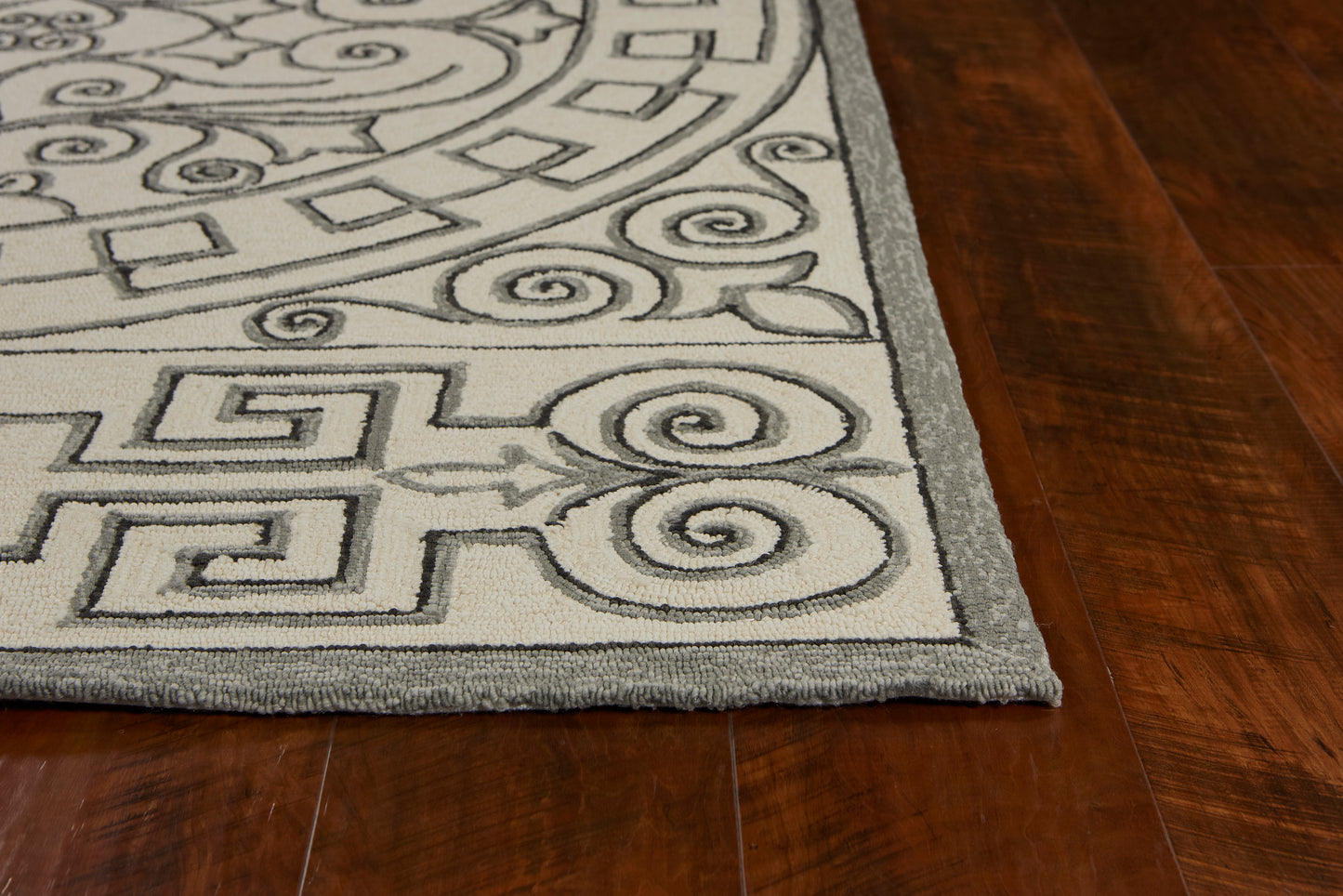 Harbor 4246 Ivory/Grey Irongate Hand Hooked Performance Area Rug - Kas