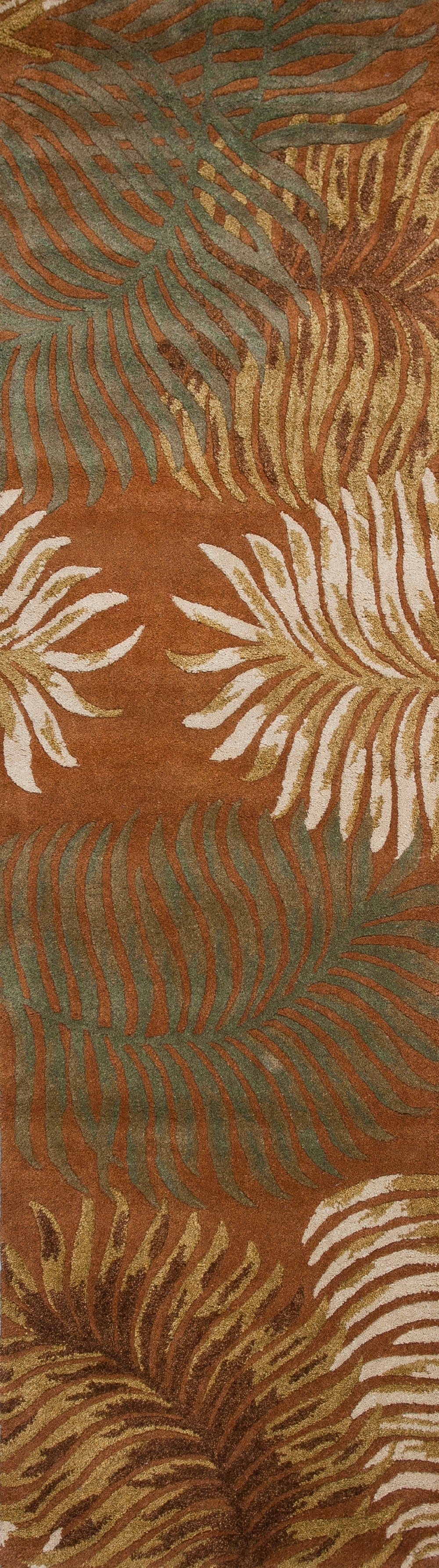 Havana 2623 Rust Fern View Hand Tufted Area Rug - Kas