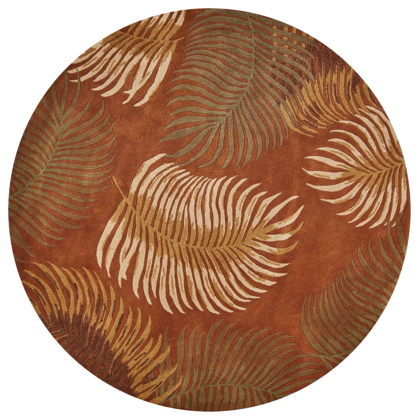 Havana 2623 Rust Fern View Hand Tufted Area Rug - Kas