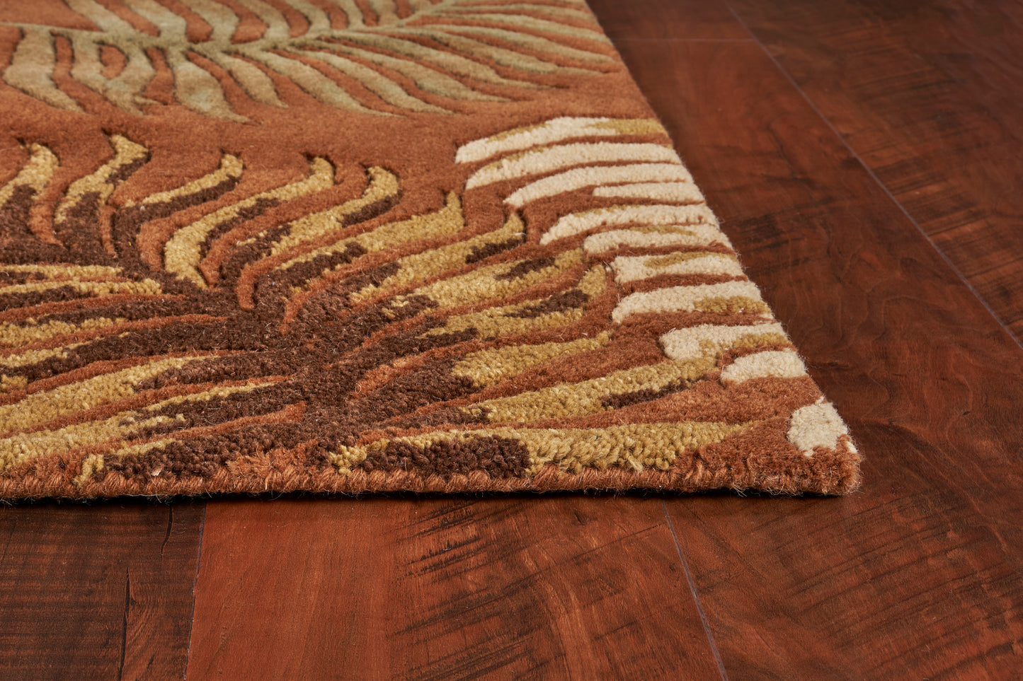 Havana 2623 Rust Fern View Hand Tufted Area Rug - Kas