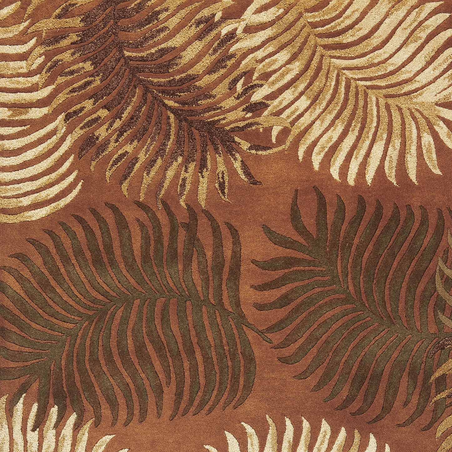 Havana 2623 Rust Fern View Hand Tufted Area Rug - Kas