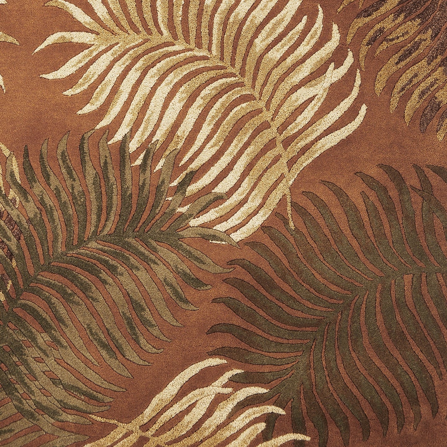 Havana 2623 Rust Fern View Hand Tufted Area Rug - Kas