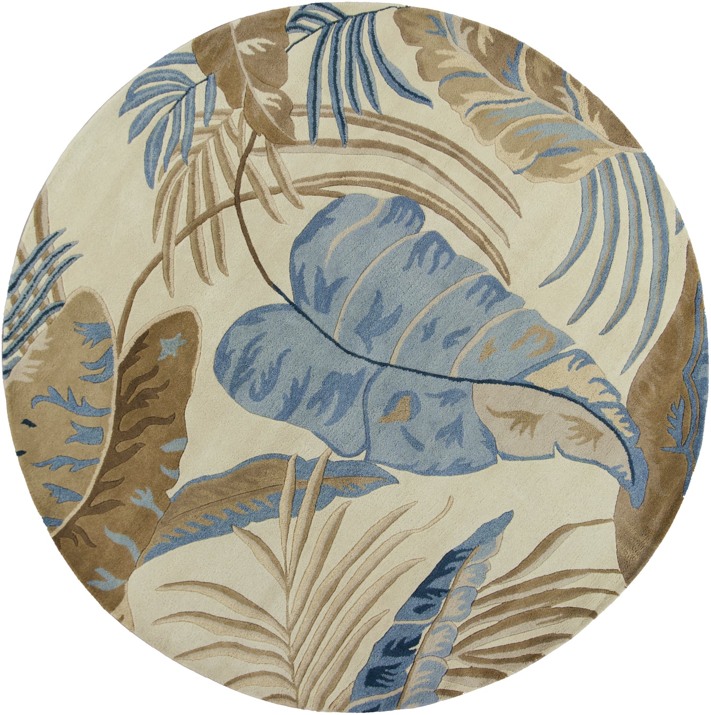 Havana 2624 Ivory/Blue Rainforest Hand Tufted Area Rug - Kas