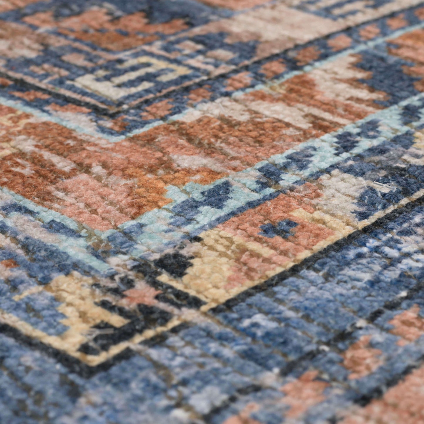 Karastan Rugs Haykota Terracotta/Rust Blue Area Rug