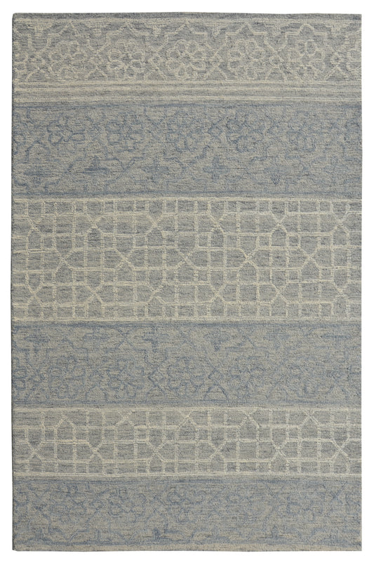 Hudson 2467 Blue/Grey Mosaic Hand Tufted Area Rug - Kas