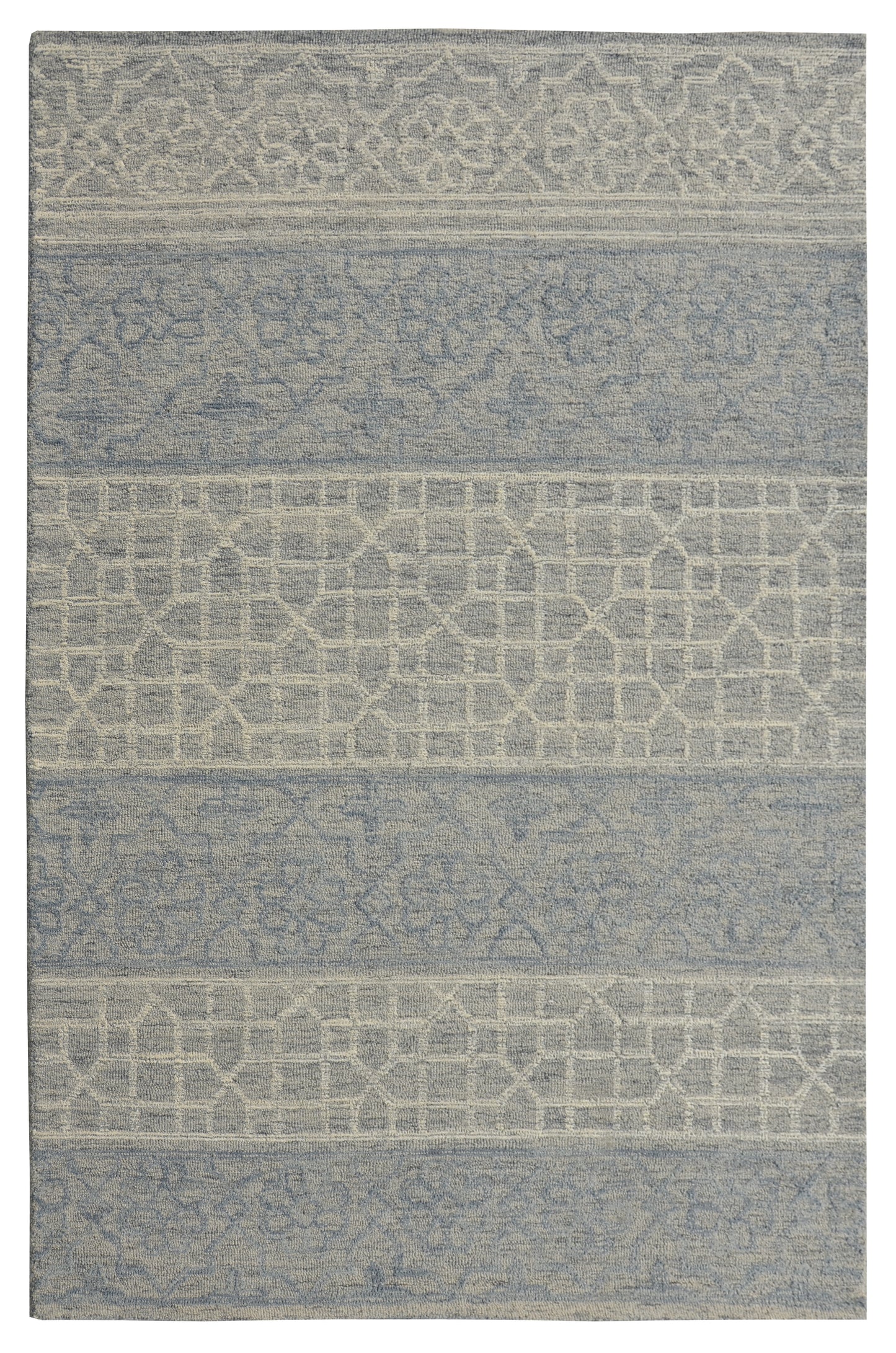 Hudson 2467 Blue/Grey Mosaic Hand Tufted Area Rug - Kas