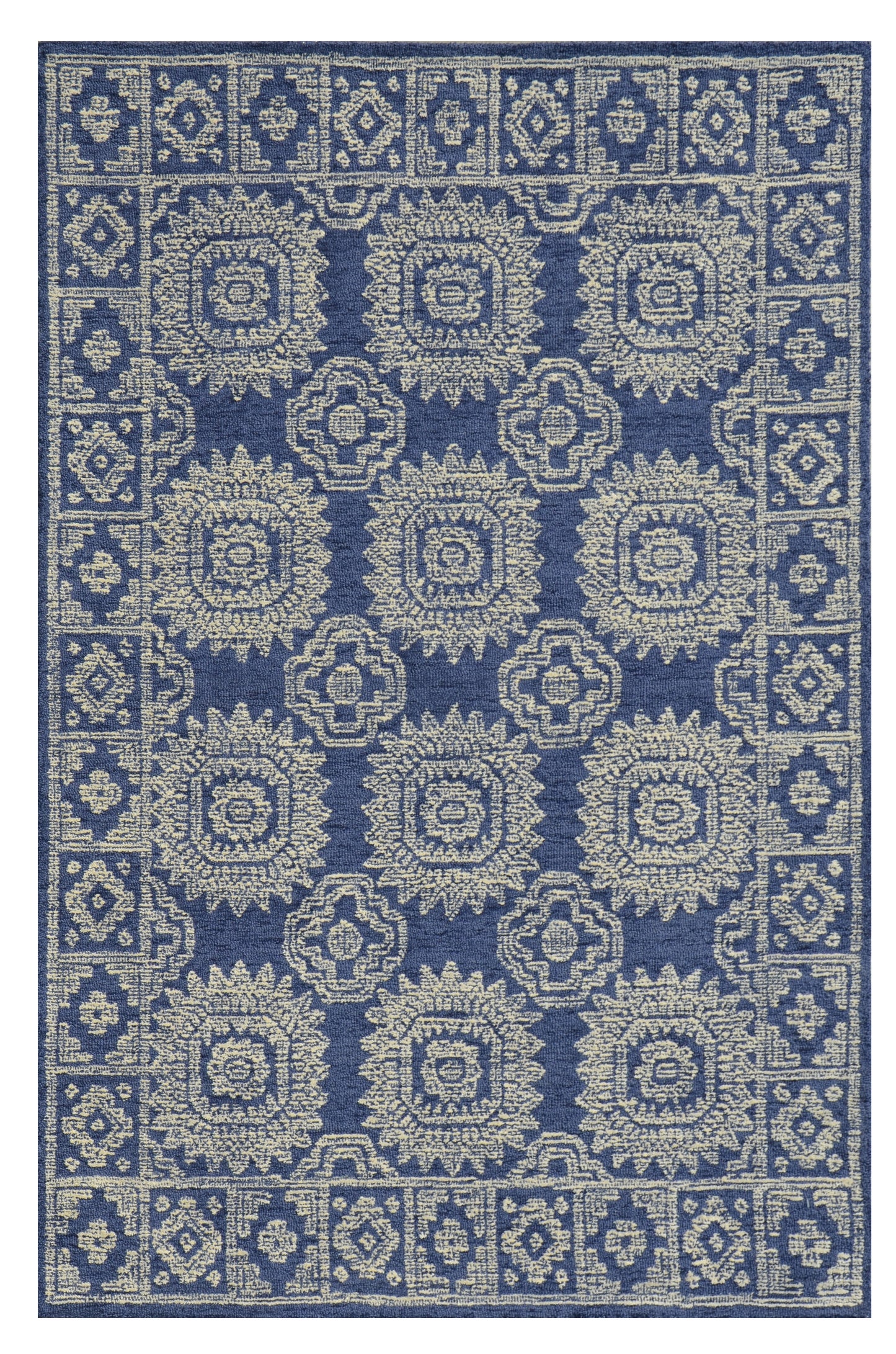 Hudson 2469 Navy Suzani Hand Tufted Area Rug - Kas