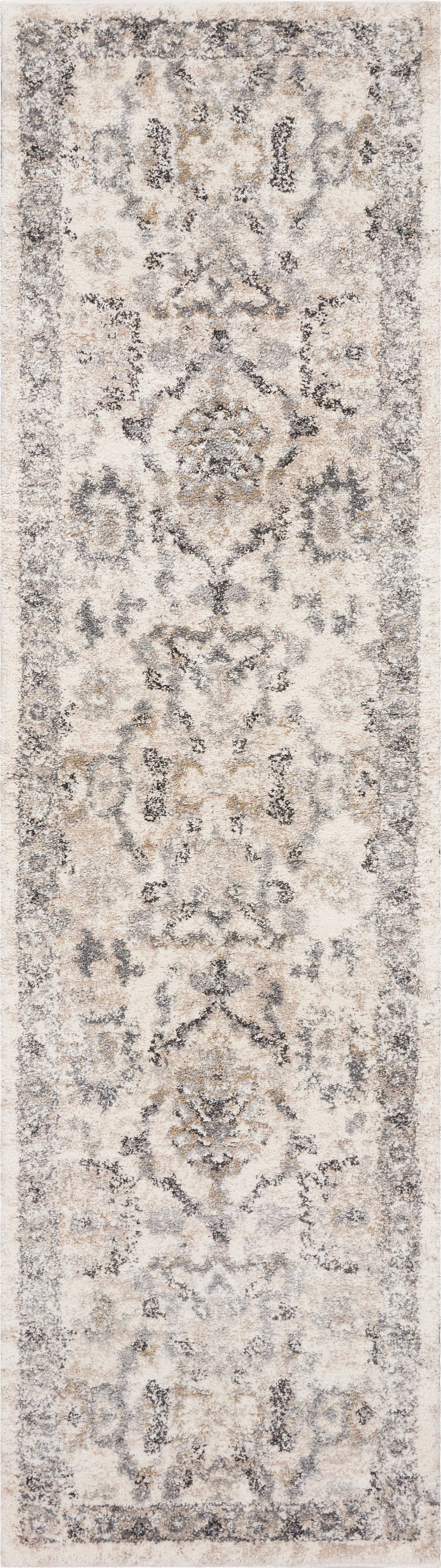 Hue 4707 Ivory Farrah Machine Woven Performance Area Rug - Kas