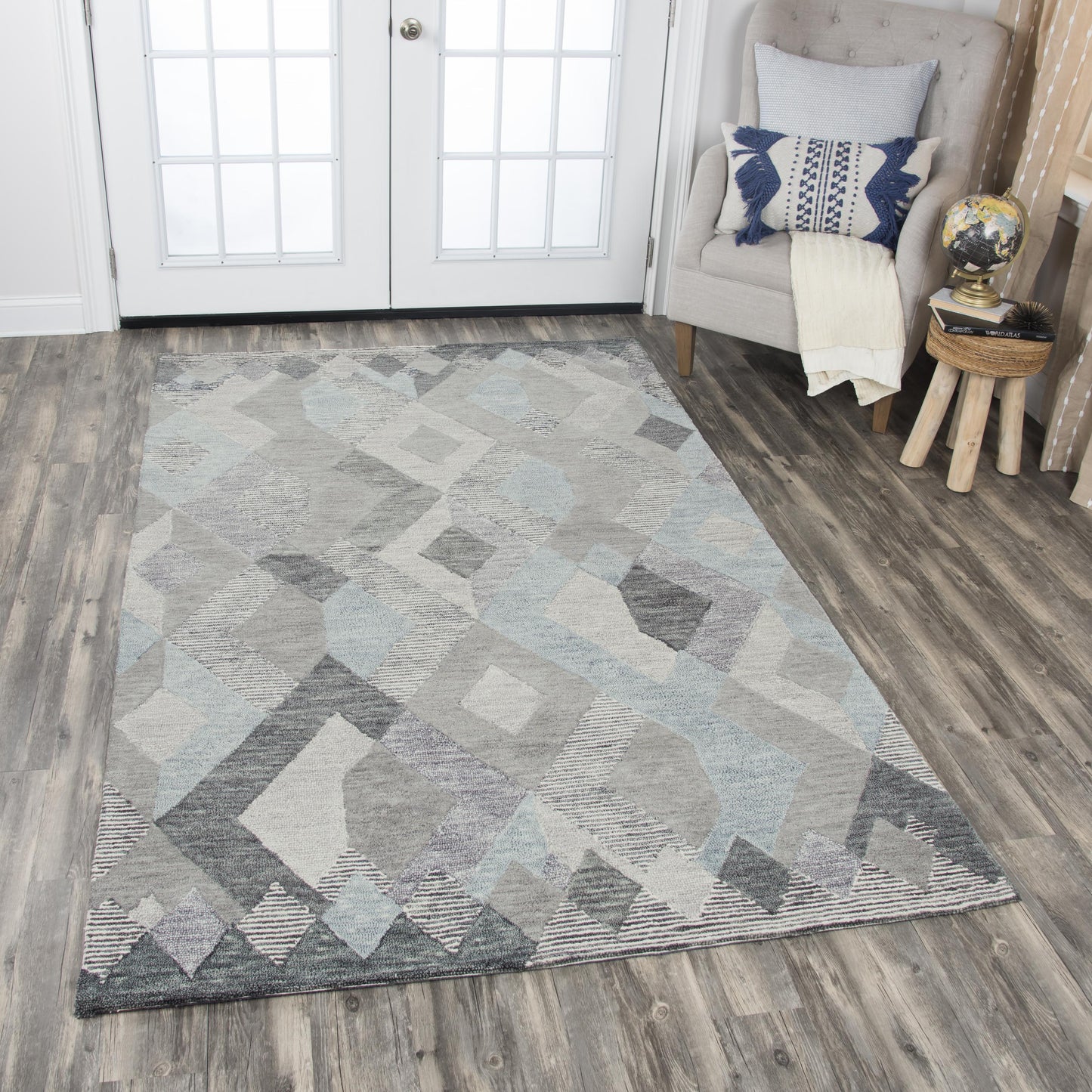 Idyllic ID927A Dark Gray Hand Tufted Rug - Rizzy