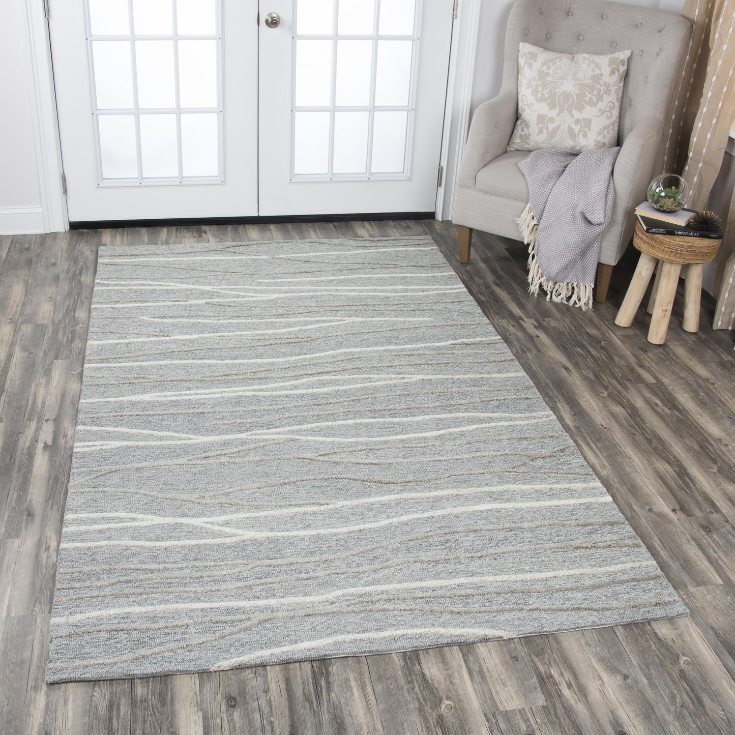 Idyllic ID968A Gray/Natural  Hand Tufted Rug - Rizzy