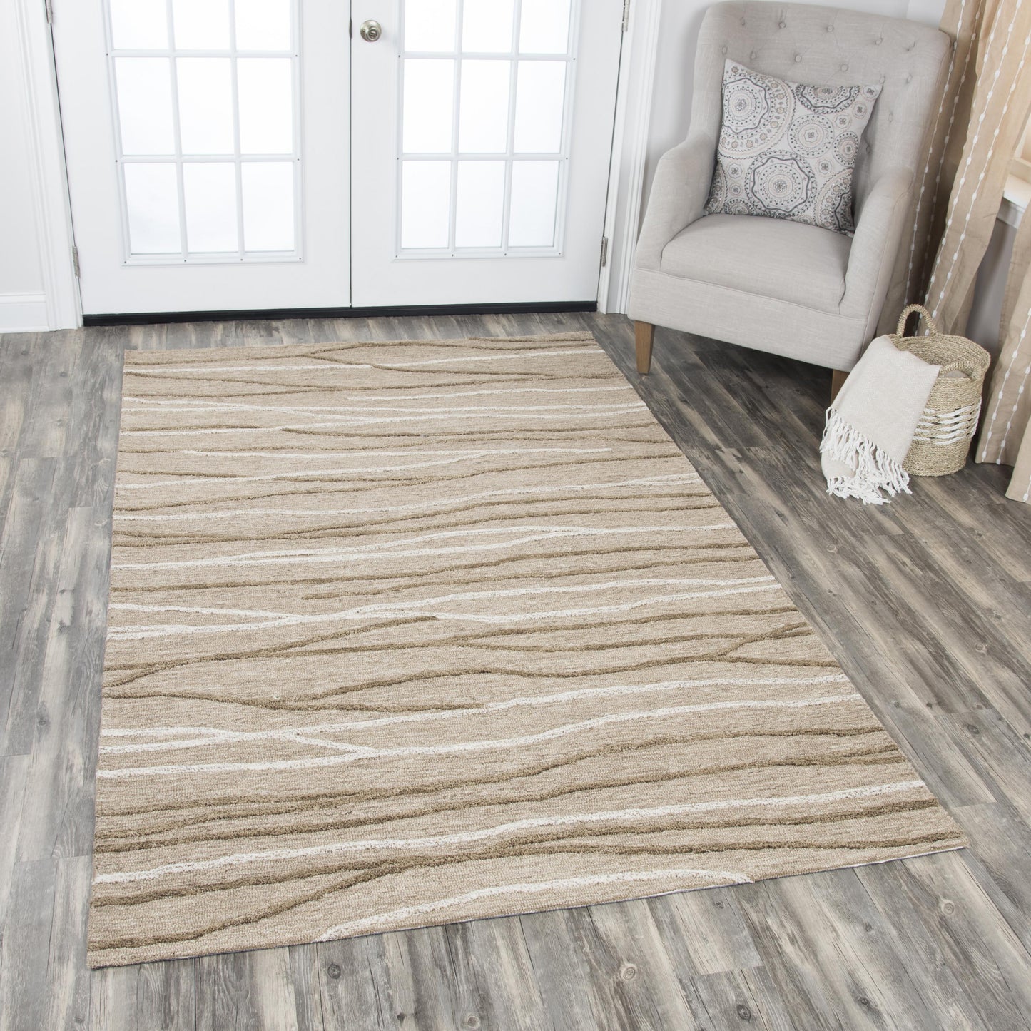 Idyllic ID969A Brown/Natural Hand Tufted Rug - Rizzy