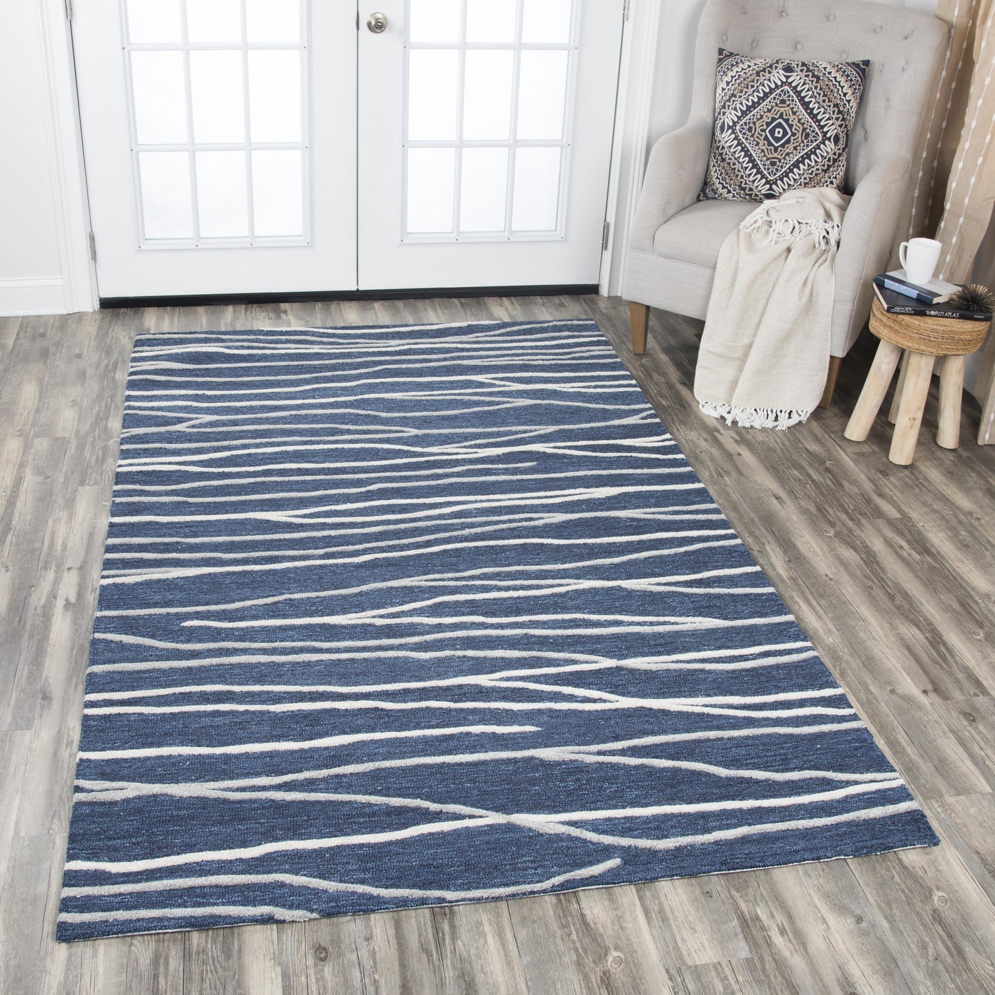 Idyllic ID970A Navy/Gray Hand Tufted Rug - Rizzy