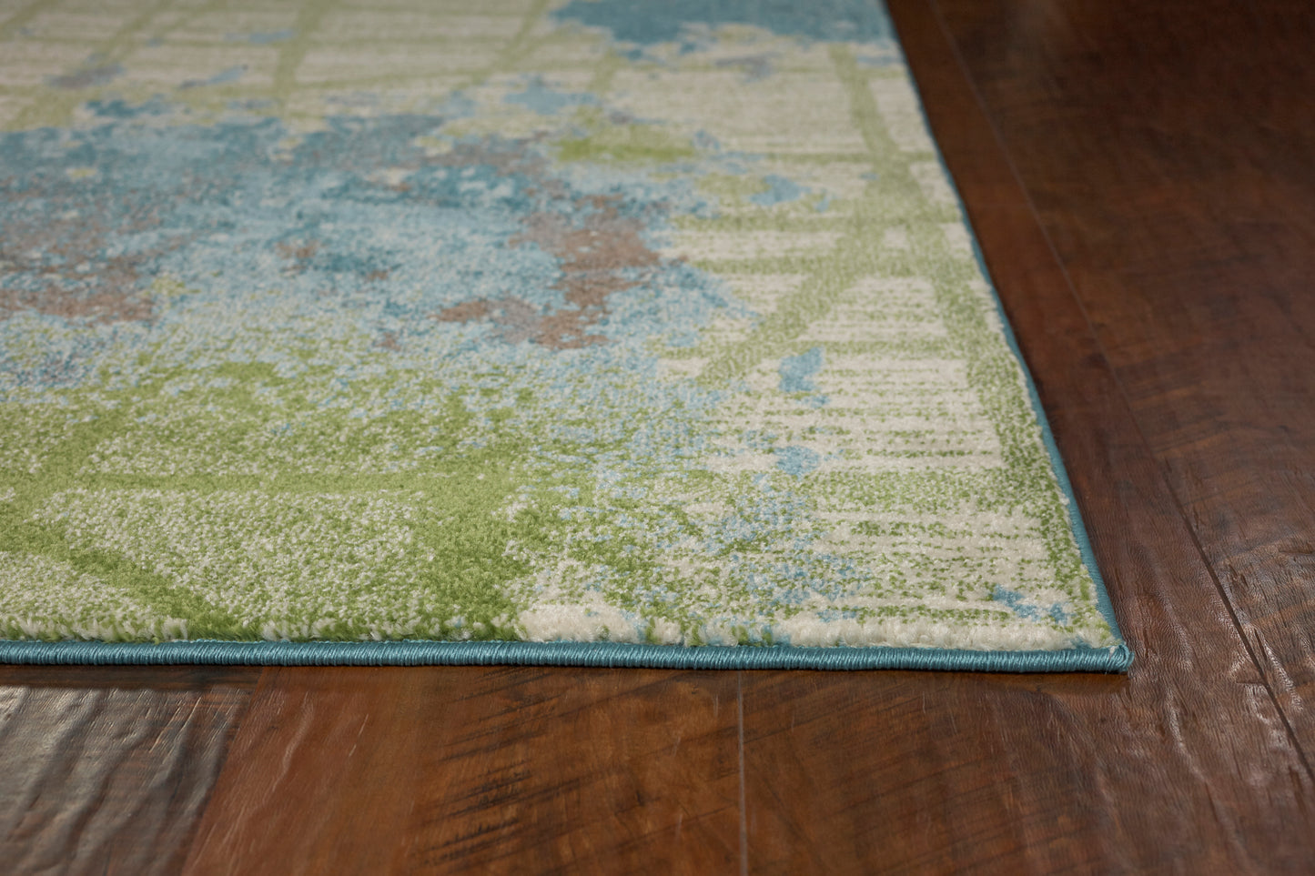 Illusions 6207 Green/Blue Visions Machine Woven Performance Area Rug - Kas