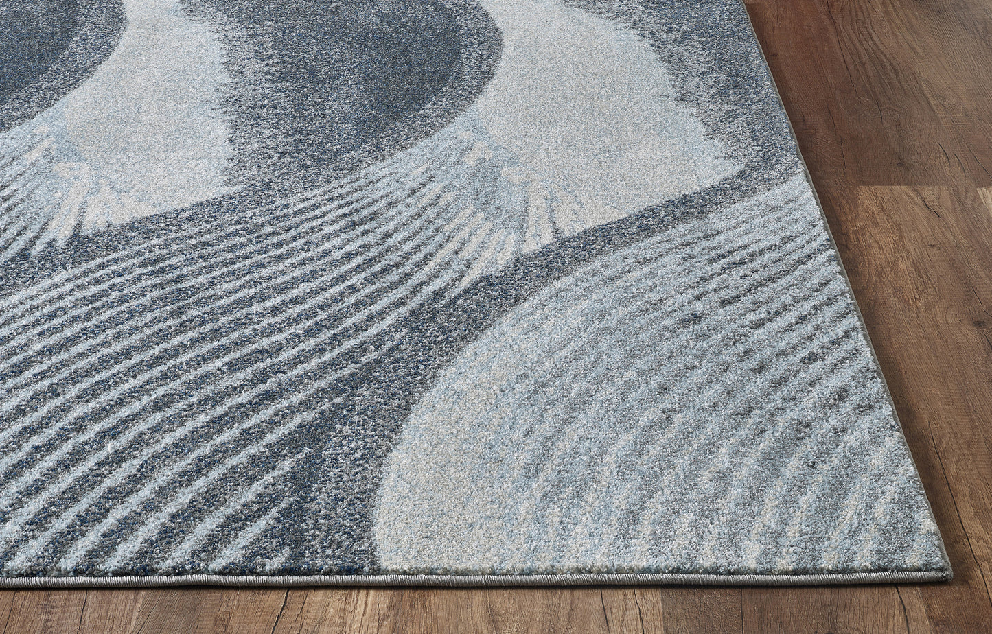 Illusions 6223 Grey/Blue Breeze Machine Woven Performance Area Rug - Kas