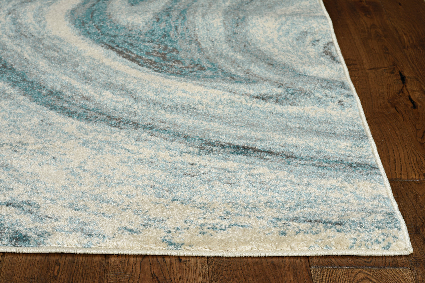 Illusions 6226 Teal Contempo Machine Woven Performance Area Rug - Kas