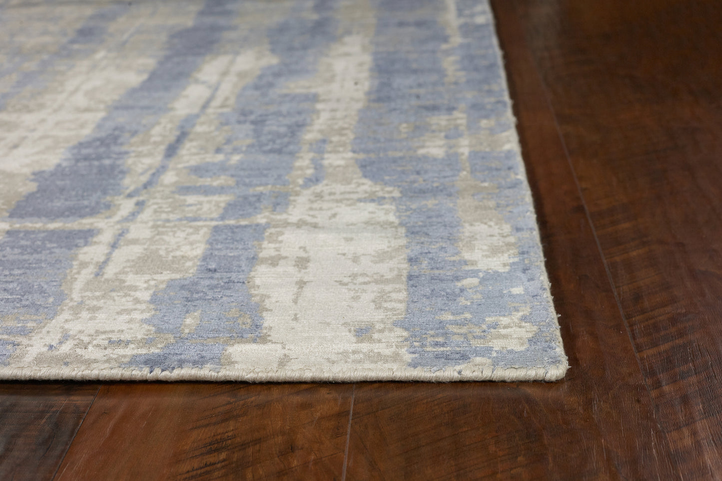 Indulge 0802 Grey/Blue Drizzle Hand Loomed Area Rug - Kas