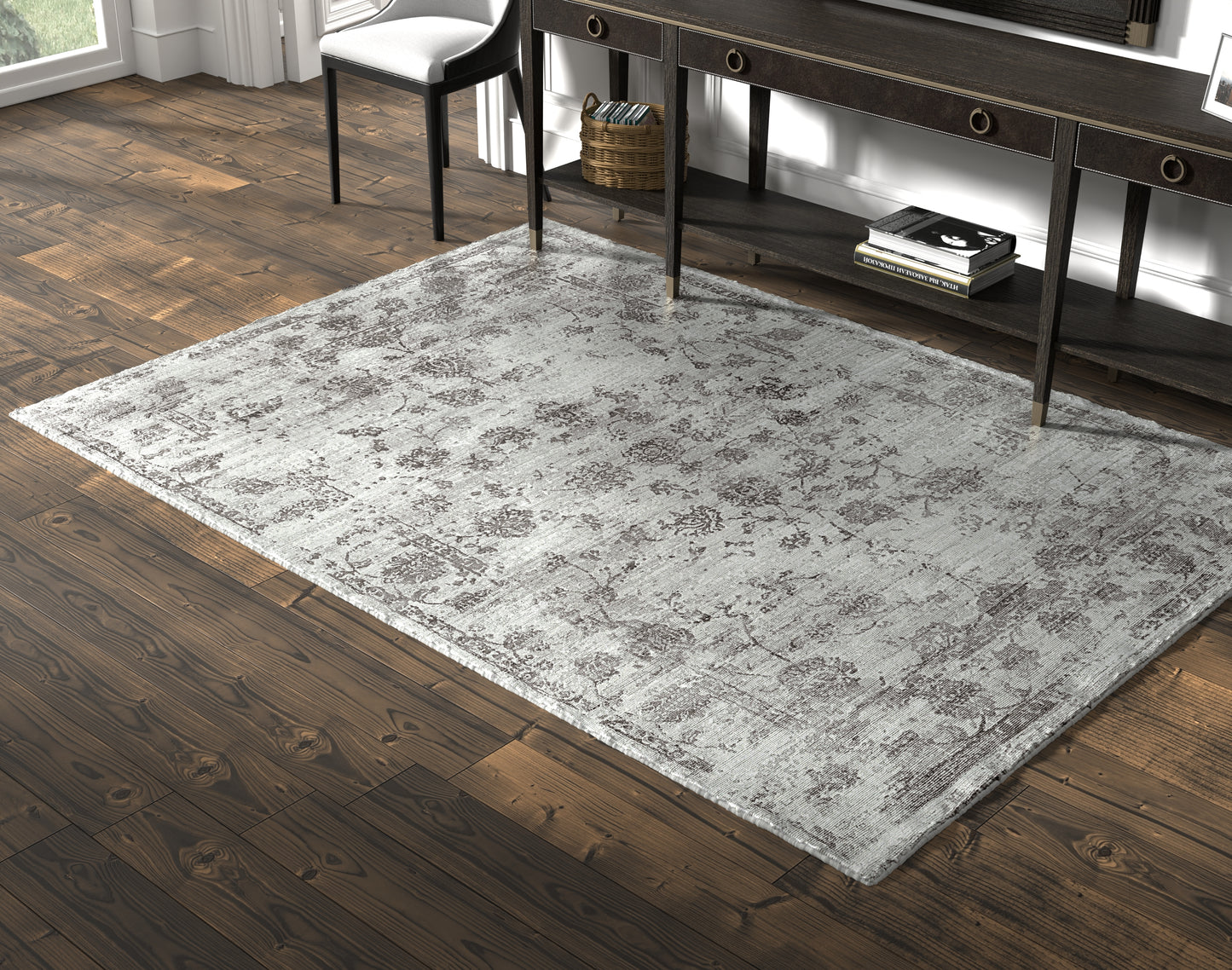 Indulge 0806 Grey Vintage Hand Loomed Area Rug - Kas