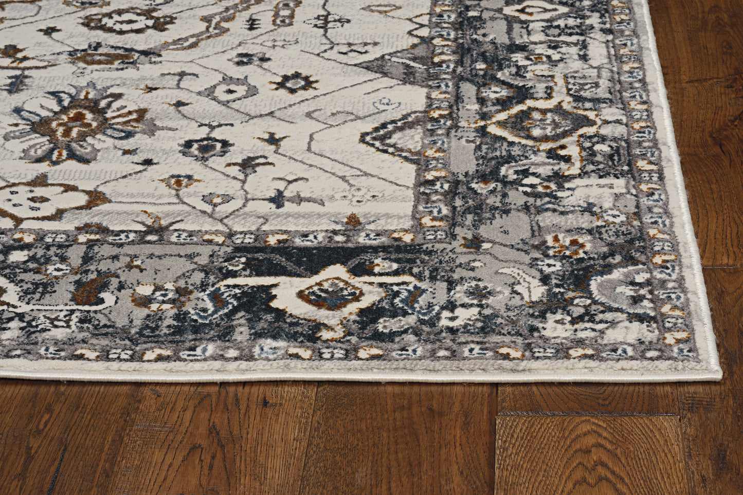 Inspire 7500 Ivory/Grey Empera Machine Woven Performance Area Rug - Kas